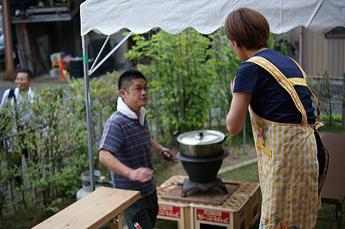 蕎麦茹で釜場の設置